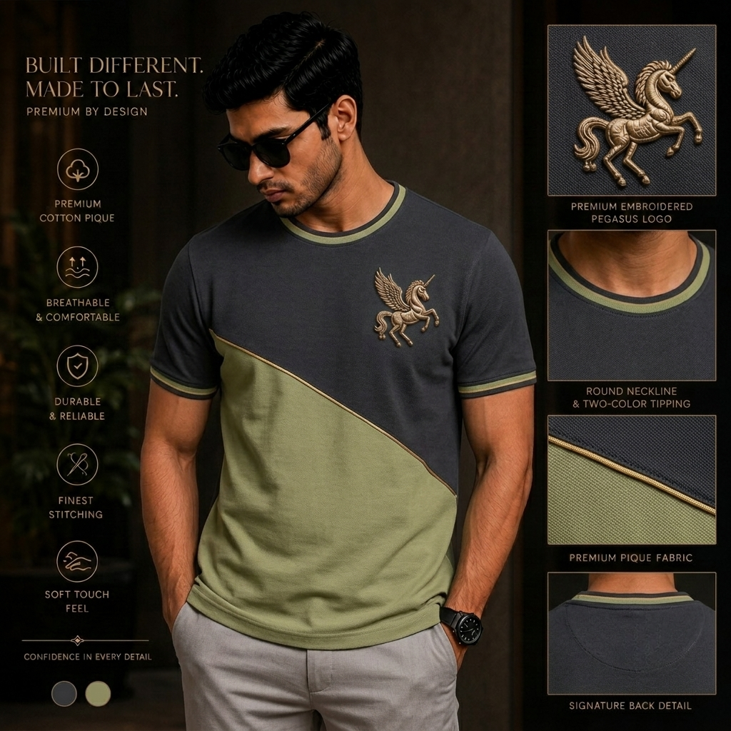 Imperial Drape Round Neck T-Shirt