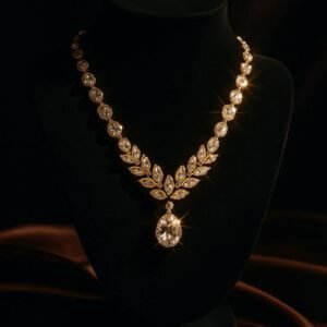 lexoraa luxury premium gold and diamond necklace
